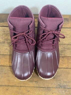 St. John's Bay Wine Textile Lace-Up Boot
